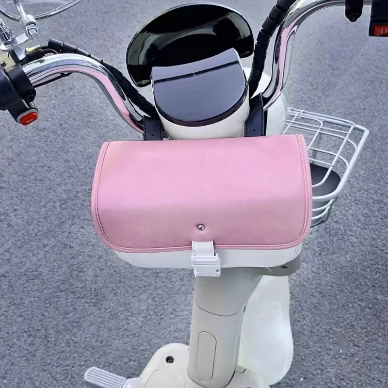 Electric Bicycle Front Handlebar Bag Bicycle Hanging Bag Cute Pink Storage Bag Bicycle Accessories