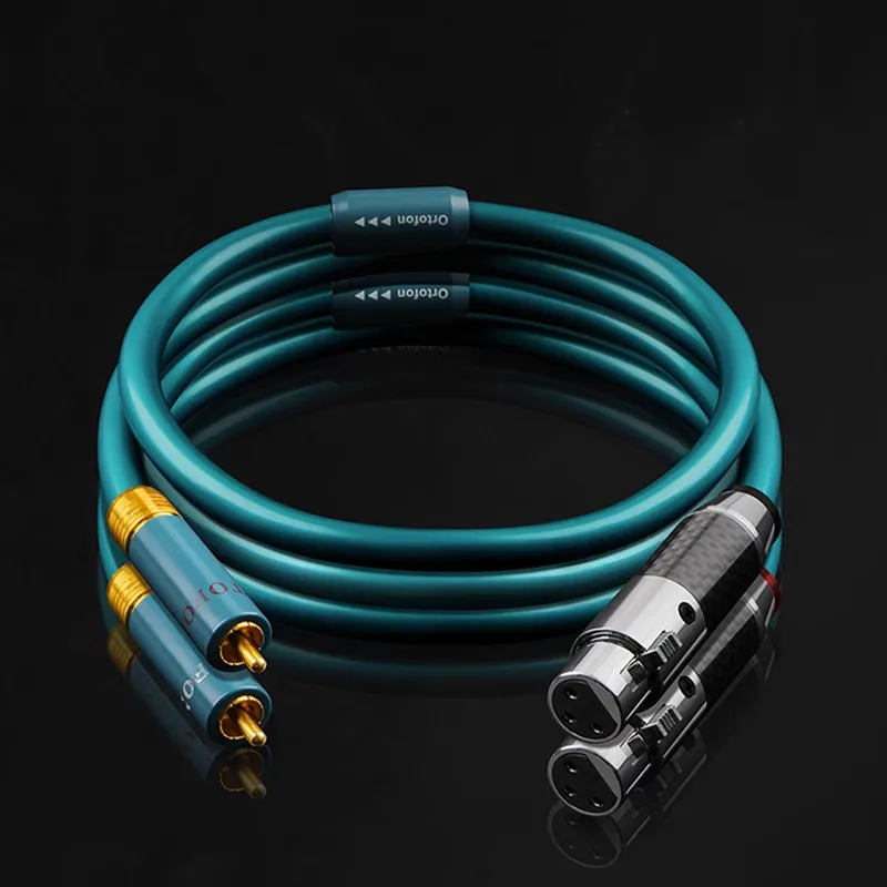 1 زوج أورتوفون RCA إلى XLR ذكر أنثى كابل الصوت 7N واحد كريستال النحاس السلطة مكبر للصوت المتكلم اتصال كابل