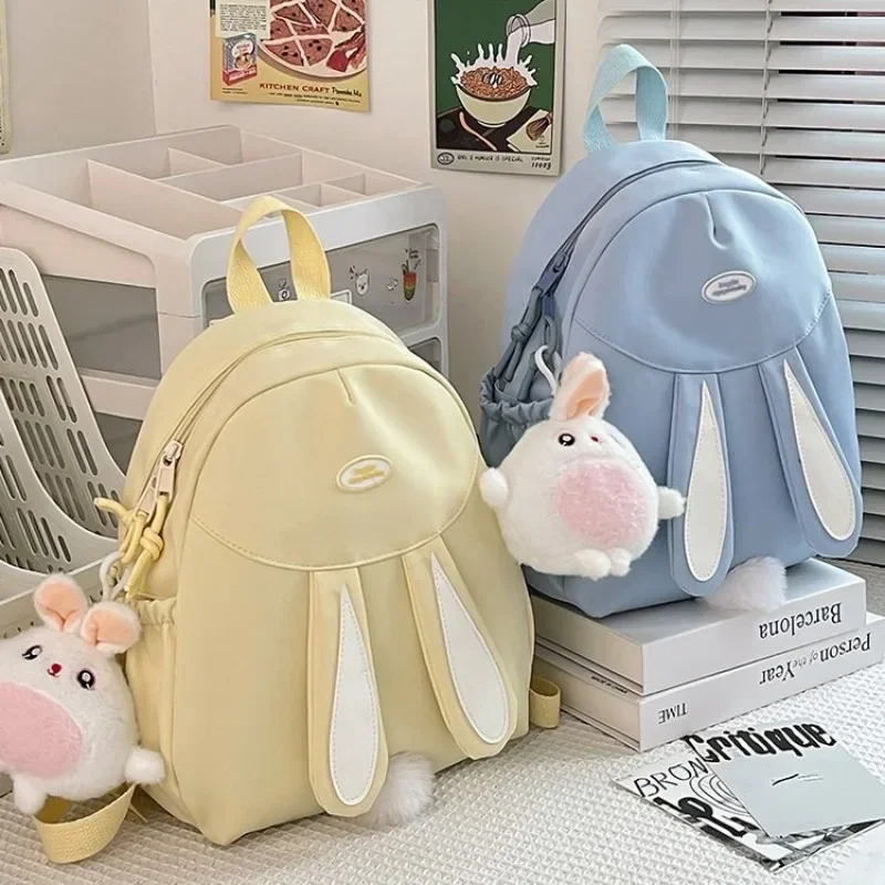 New Rabbit Ear School Bags For Teenage Girls 2024 Spring Canvas Cute Backpacks Women Preppy Style Rucksack Bolsas Mujer