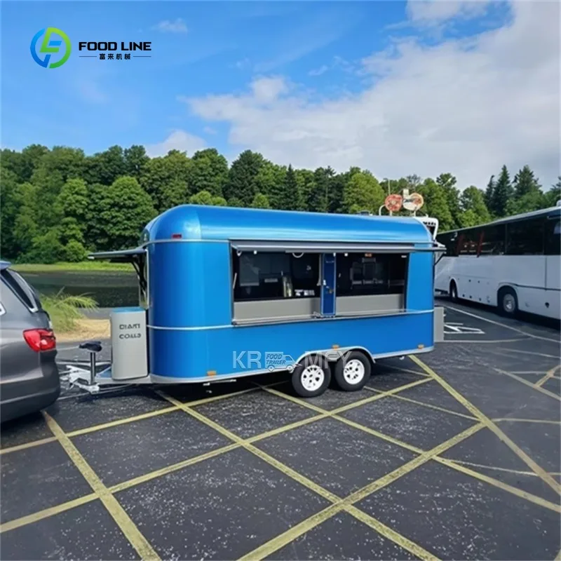 2025년형 중국산 이동식 푸드트럭 (스테인리스 스틸, 완비된 장비 포함) 미국 판매