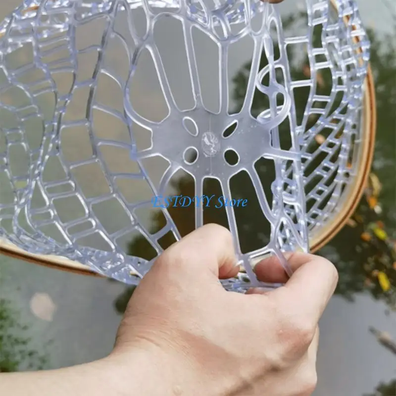 G6DE Fly Fishing Landing Net Fishes Catching Releasing Net Tool with Rubber Mesh Netting Fishing Accessories Enduring - view 2