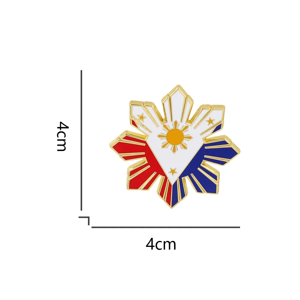 Philippines Sun Flag Enamel Pin Filipino Pride Lapel Pin Clothing Backpack Accessories