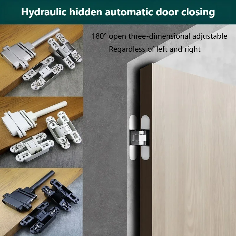 Concealed door hinge hydraulic buffer concealed door folding door three-dimensional adjustable  concealed cross hinge