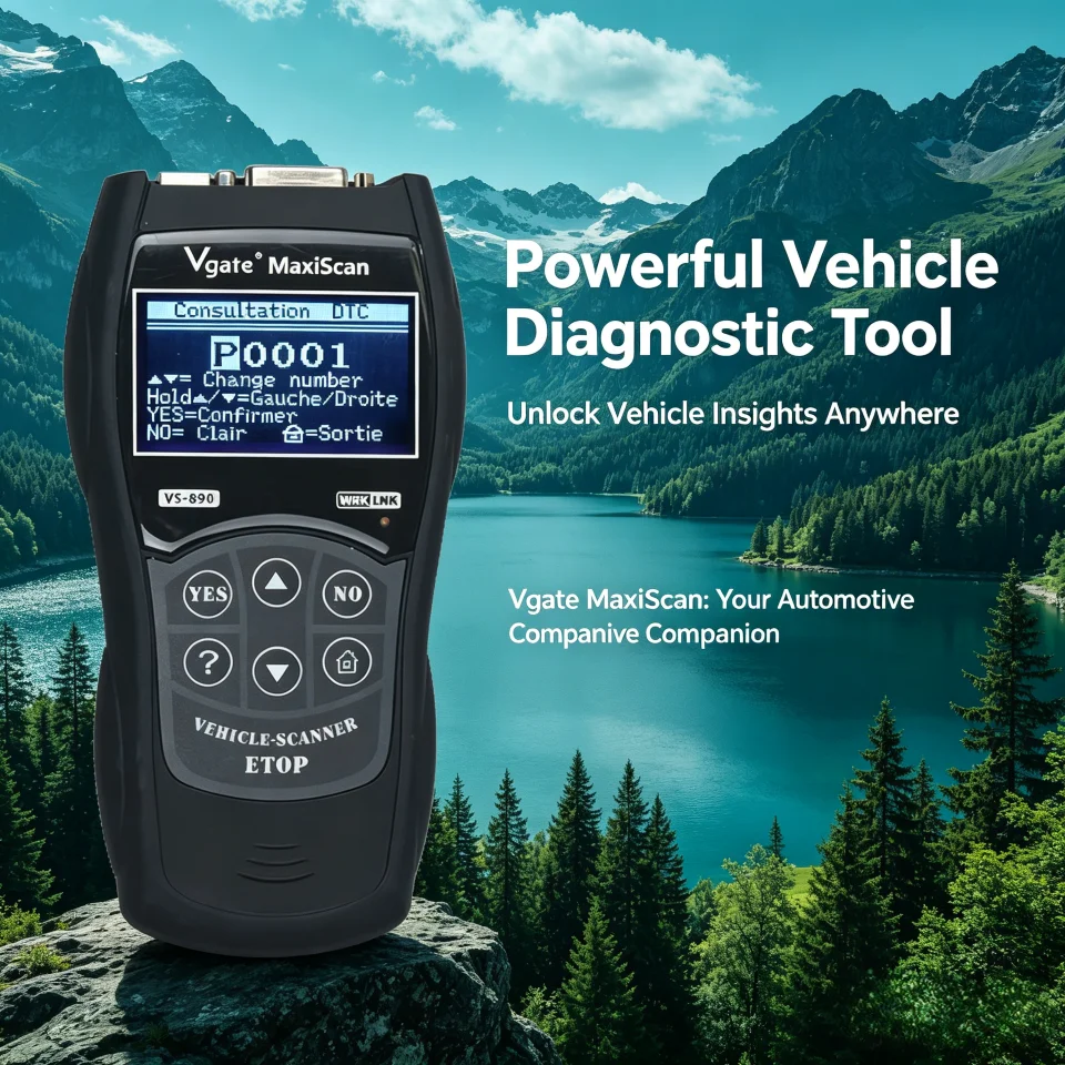 Ferramentas de Diagnóstico Automotivo VGATE MaxiScan VS890 OBDII - Scanner OBD2 Vgate-VS890 - Leitor de Códigos Automotivos