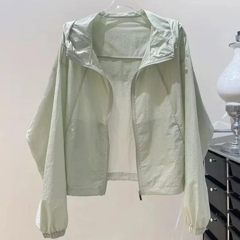 

Темпераментная дышащая солнцезащитная одежда, женский тонкий кардиган, солнцезащитный крем, новинка 202, весенне-летняя солнцезащитная одежда с капюшоном