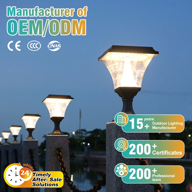 

CHAOYIDIAN Wholesale Aluminum & PC 10W Solar LED Pillar Light, Solar Pillar Lamp for Villa Gate