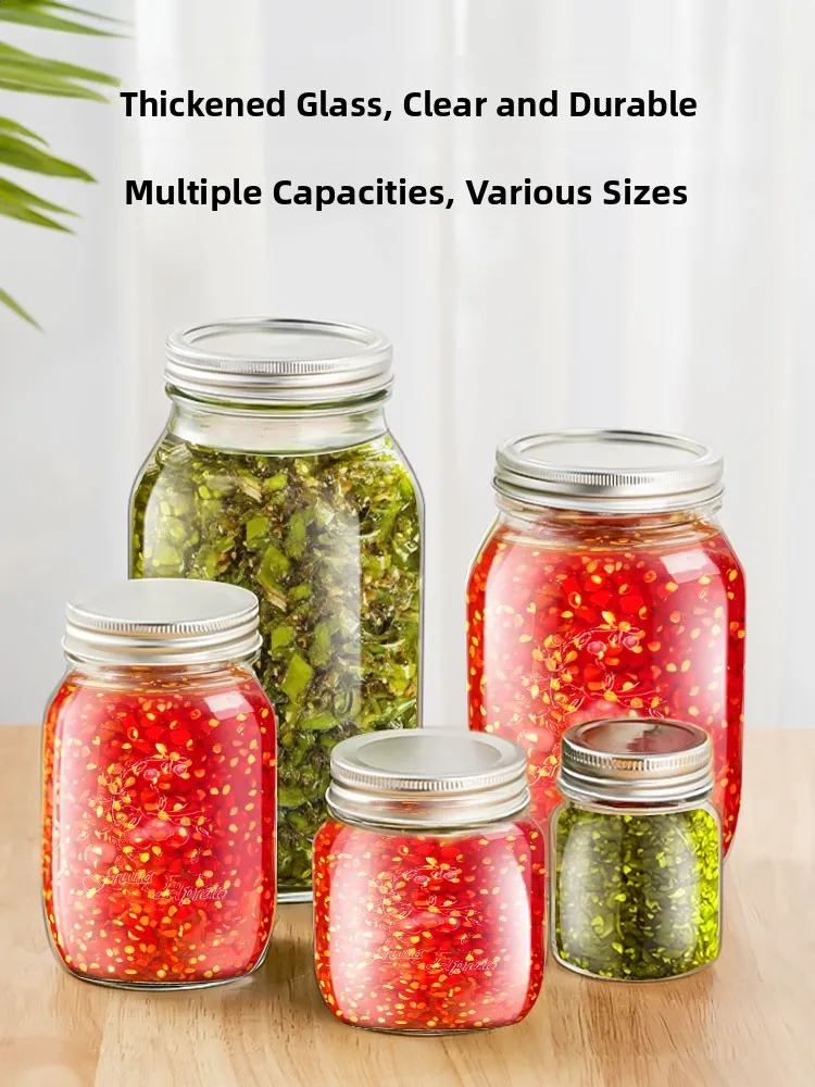 Tarro de vidrio de calidad alimentaria para fermentación de salsa picante y conservación de alimentos, cilindro redondo japonés para almacenamiento en cocina.