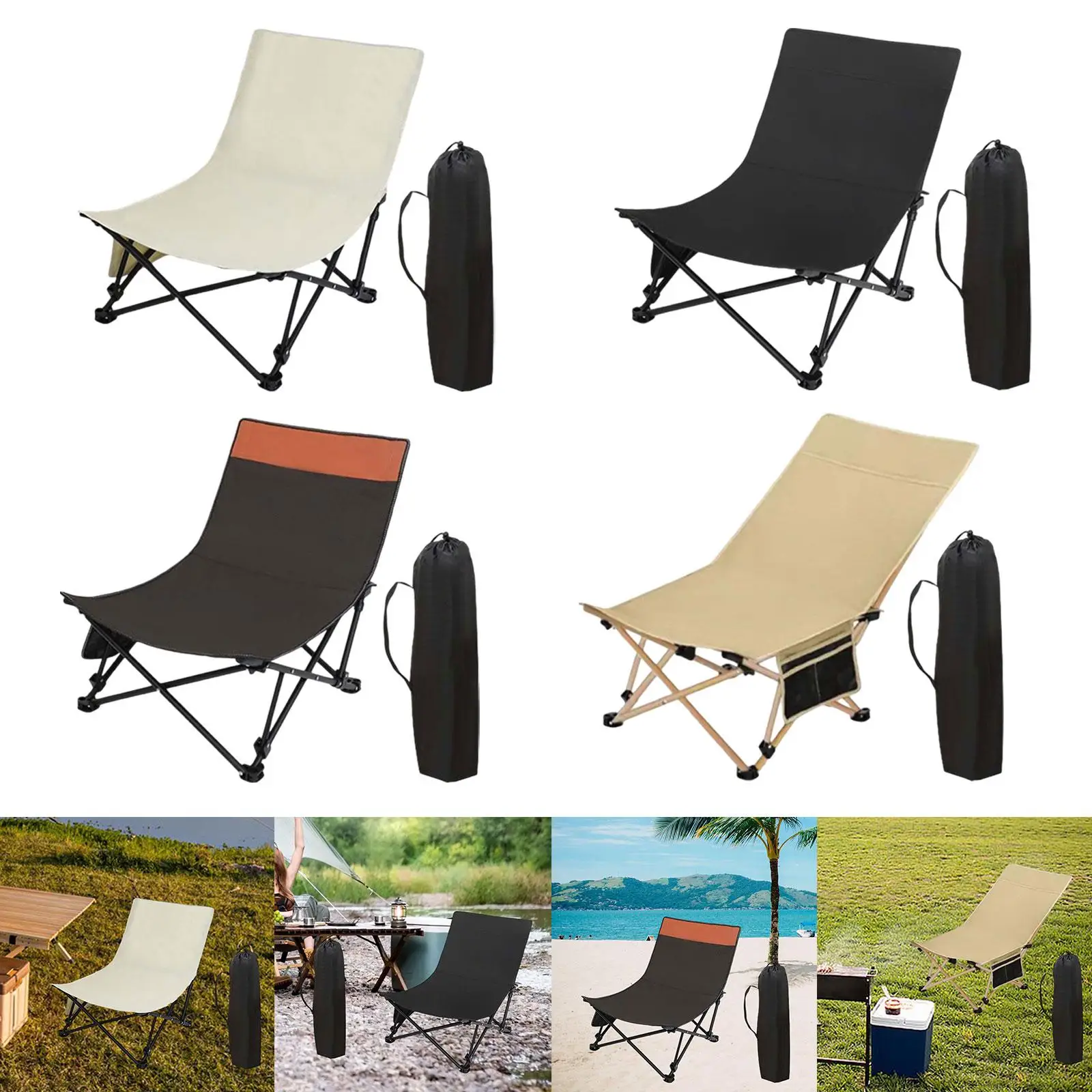 Camping Chair Portable Lounger Lightweight Heavy Duty Folding Chair Lounge Chair Beach Chair for Park Hiking Travel Patio Garden