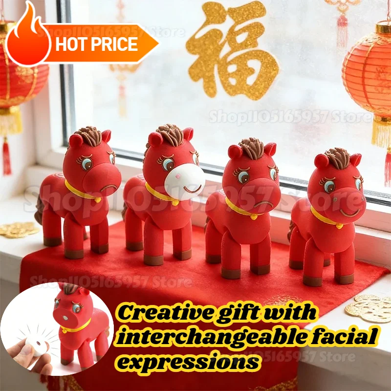 

2026 Creative "Crying Horse" - The Mascot Doll for The Year of The Horse,Horse Year Mascot New Year Gift
