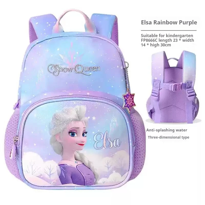 Disney Princess Elsa Kindergarten Backpack Cute Frozen Princess Elsa Cartoon Manga Girl Backpack 30cm high Disney Princess Elsa