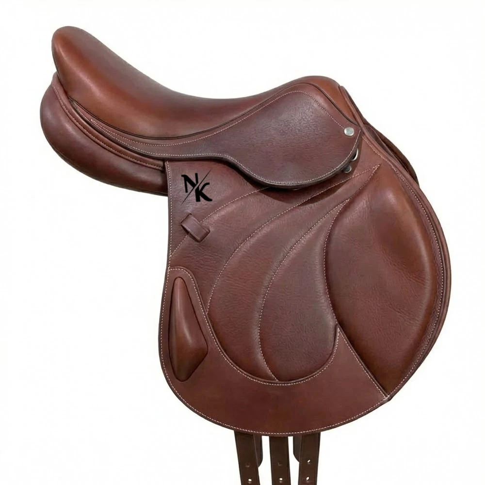 High Quality Soft Natural Leather Handmade British Equestrian Saddle Wooden Comfortable and Durable Nickel-plated