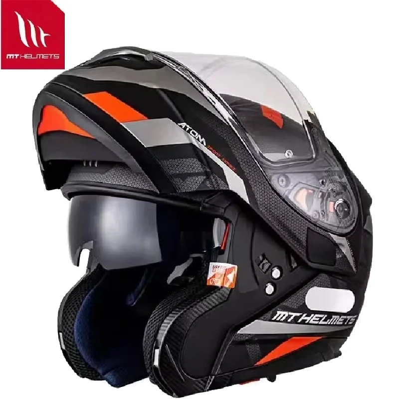 New Original MT ATOM SV Flip Up Motorcycle Helmet ECE DOT Certification Dual Len Off-Road Helmet Cascos Para Motos Casco Moto