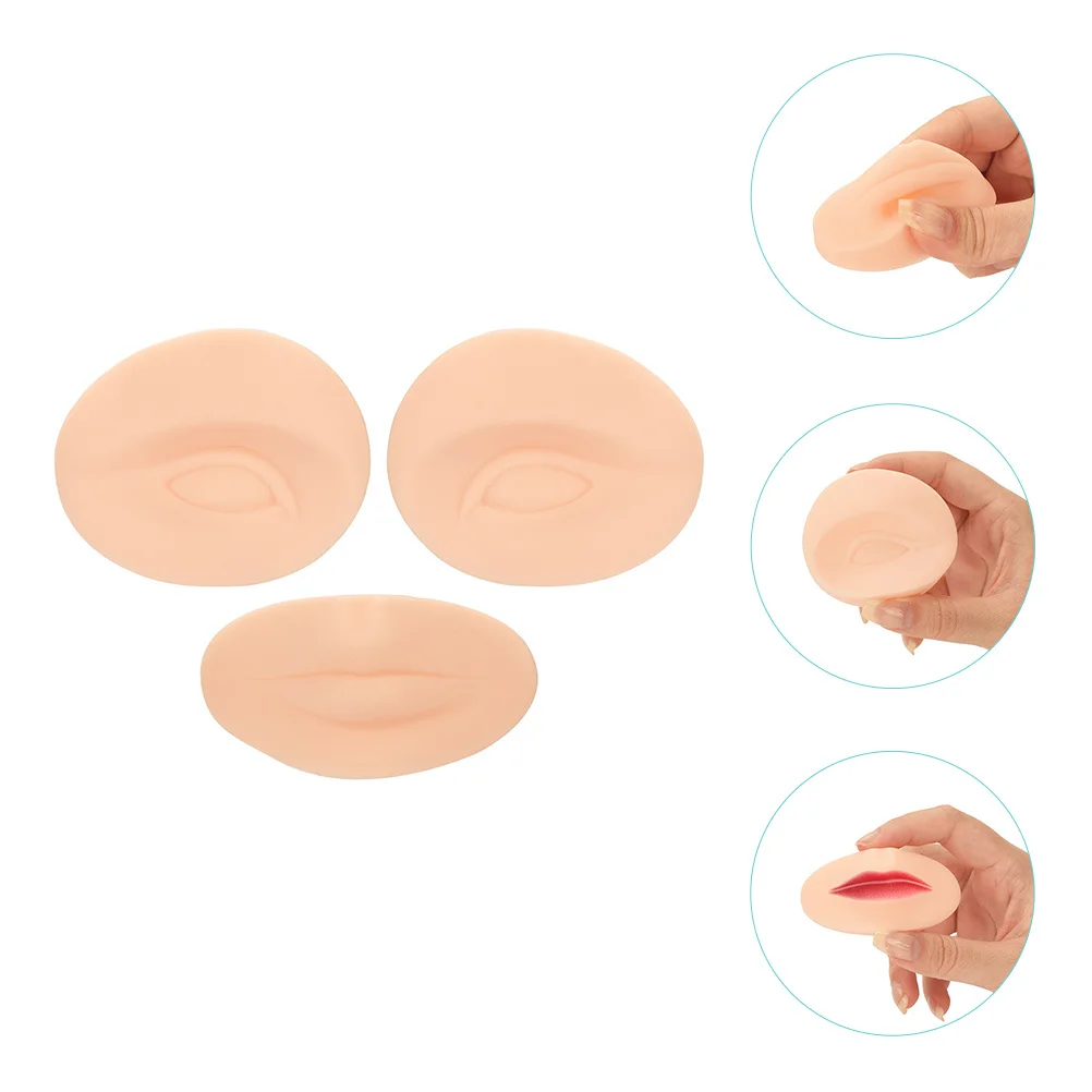 

1Set Silicone Practice Skin for Makeup Tattooing 3D Eyebrow Lip Eye Training Board Flexible Reusable Makeup Practice Supply