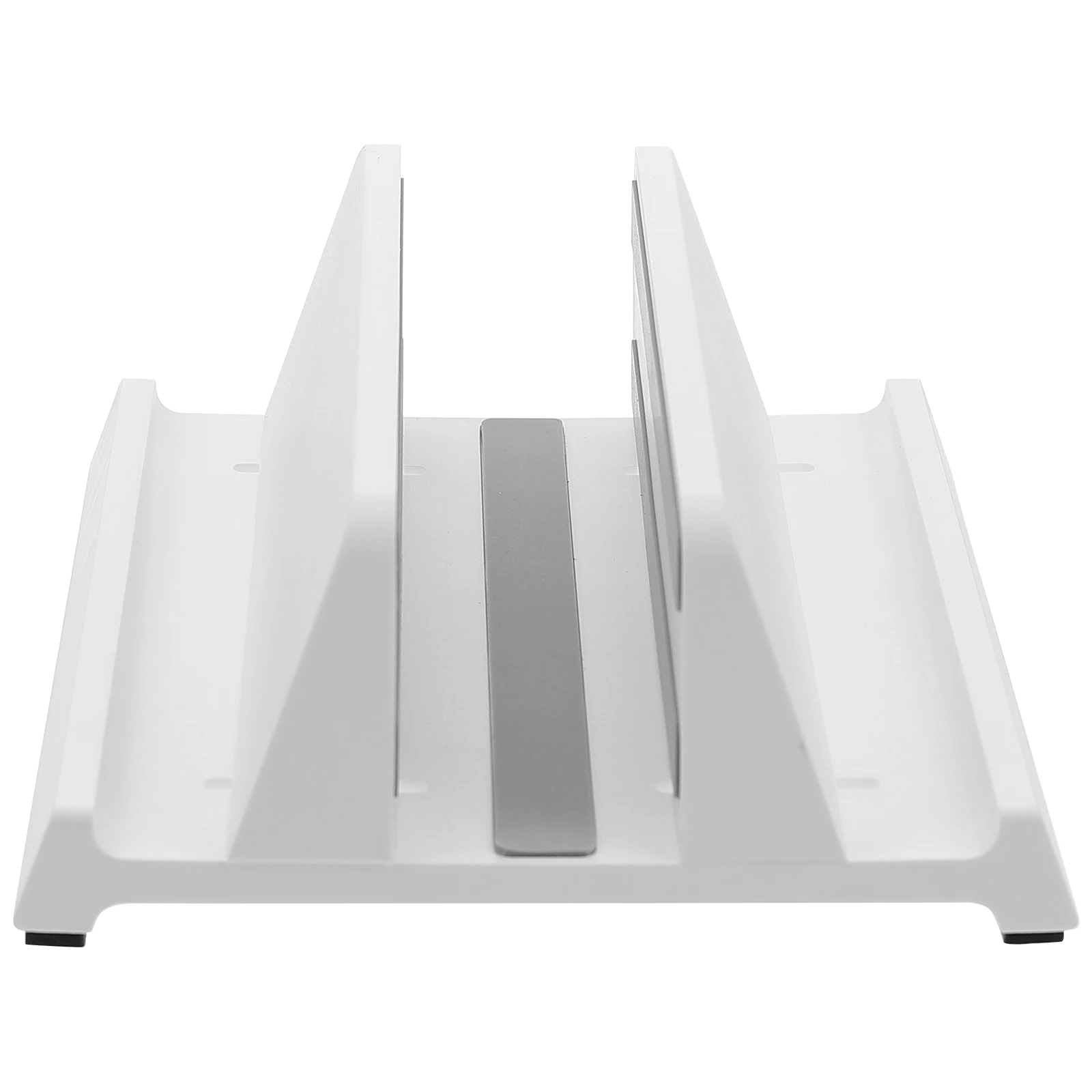 

Laptop Vertical Support Stand Desk Tablet Holder Padded White Abs Material Sturdy Wide Base Stable Space Saving Home Office Use