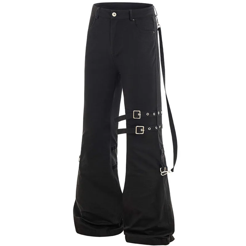 HKSH 봄 여름 신상 남성 트렌디 아메리칸 사파리 스타일 하이 스트릿 마이크로 플레어 바이브 트렌디 디자인 스트레이트 카고 팬츠 HK5766