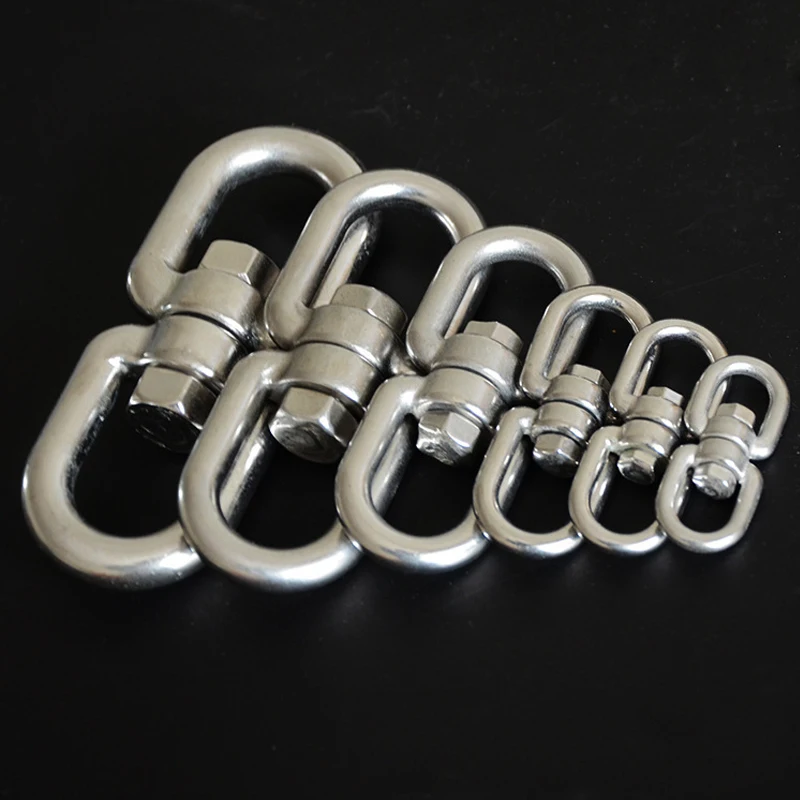 1pcs M3 M4 M5 M6 M8 Rotating Universal Ring 8 Shape Unloading Shackle Wire Rope Lock Chain Connecting Buckle 304 Stainless Steel