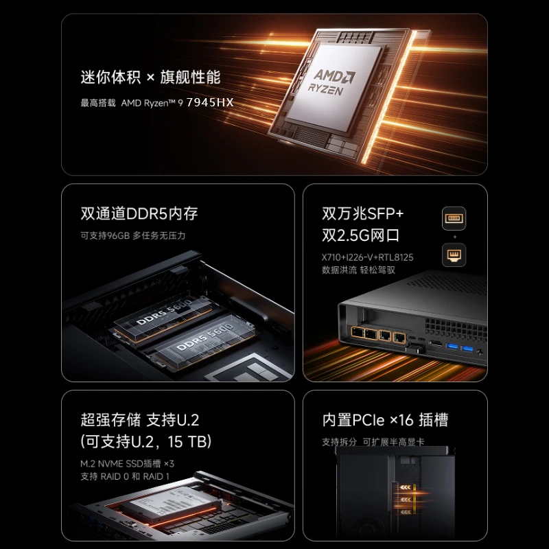مينيسفوروم MS-A2 خادم R9-9955HX محطة عمل 16 النواة عالية الأداء للألعاب والكمبيوتر المكتبي الصغير مع منافذ شبكة مزدوجة #2