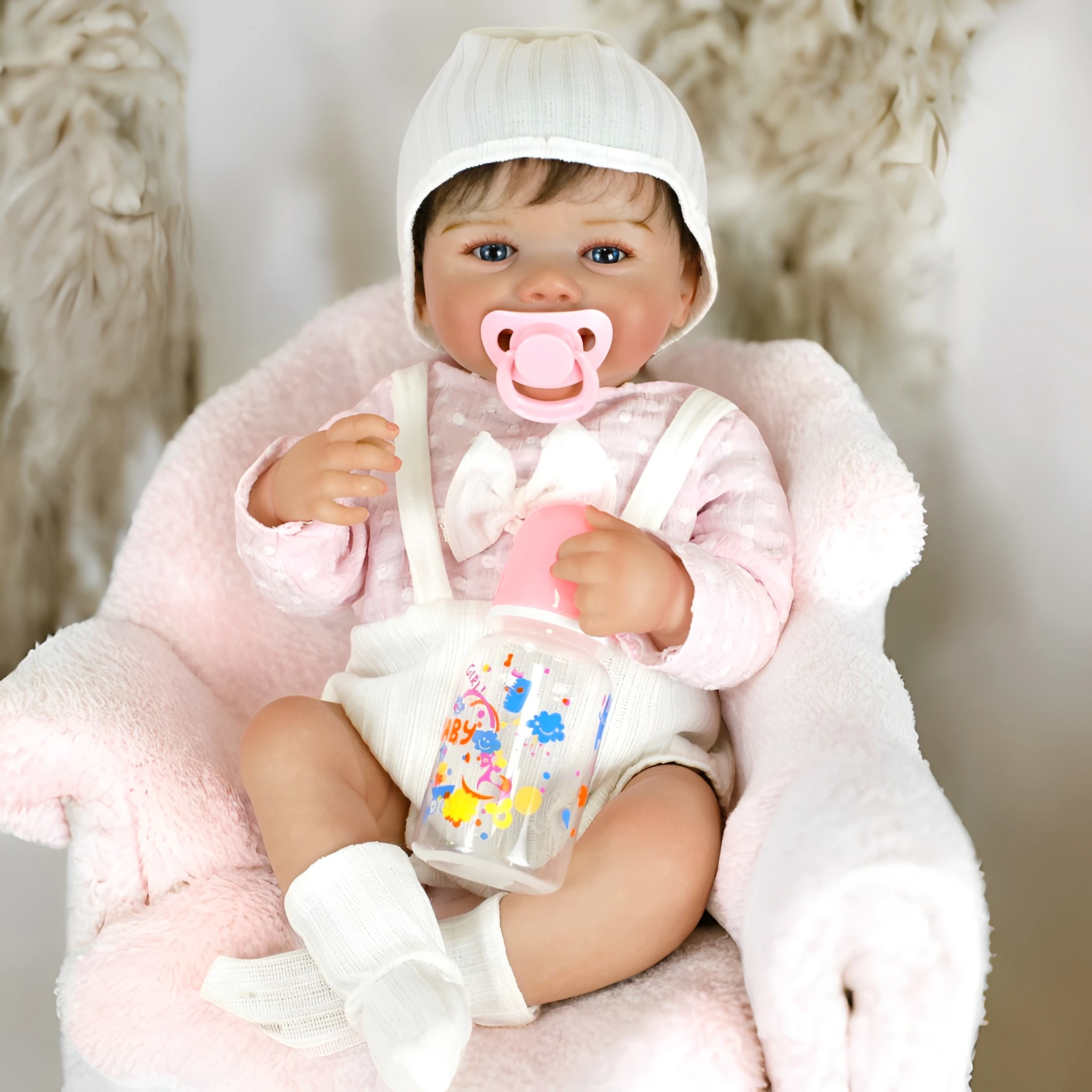 19 بوصة واقعية تولد من جديد دمية طفل إيمي فتاة مع الشعر الجذور الوليد ثلاثية الأبعاد الجلد مرئية الأوردة اليدوية لعبة هدية الكريسماس للفتيات #3