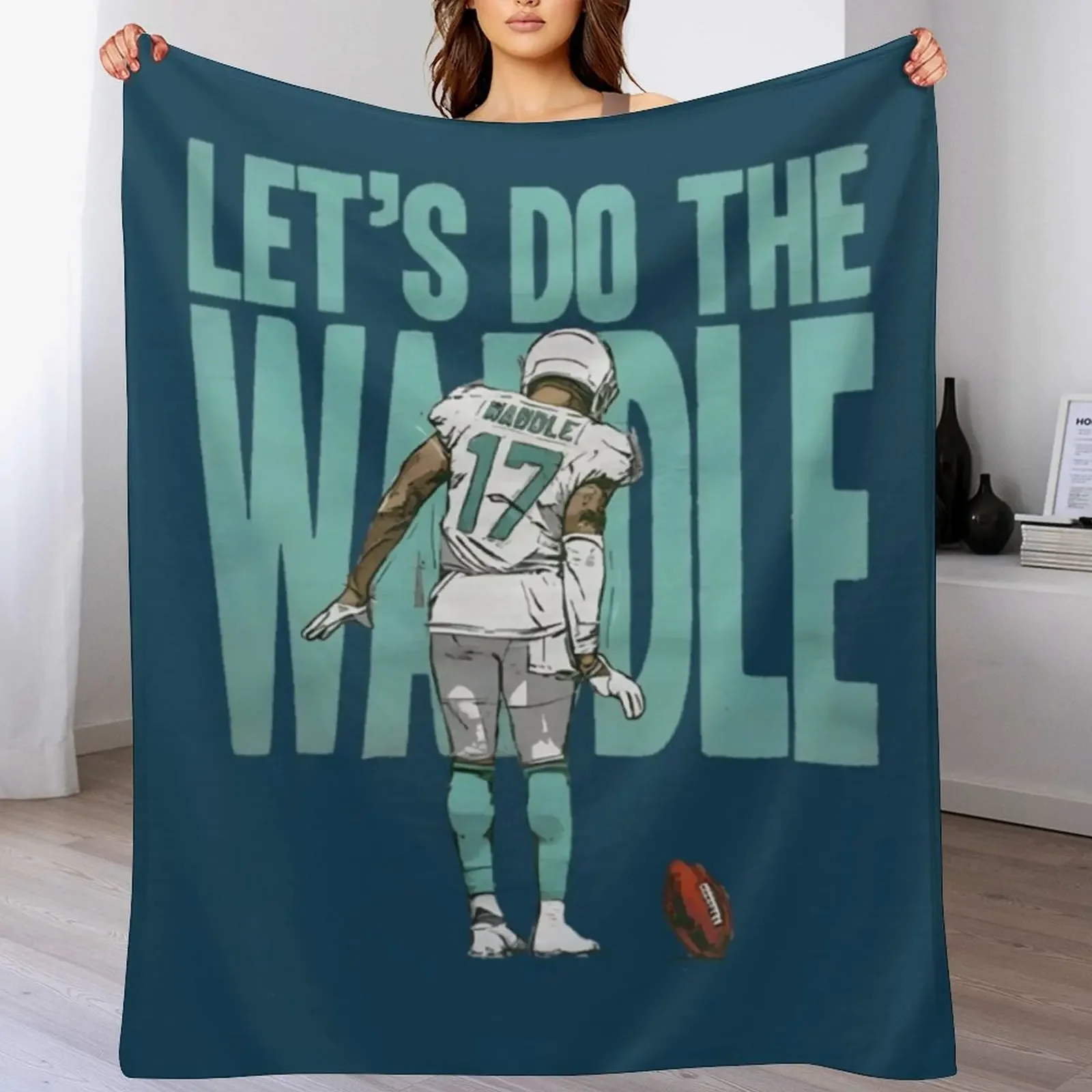 Jaylen Waddle lets do the Waddle dance Throw Blanket Breathable Lightweight Blanket for Adults Kids