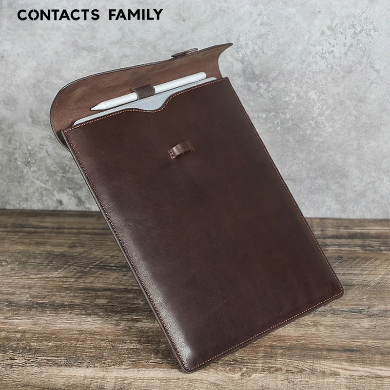 pro 12.9 Inch Leather Tablet Case with Pen Holder Full Grain Oil Drop Apple Compatible 13-inch Protective Cover