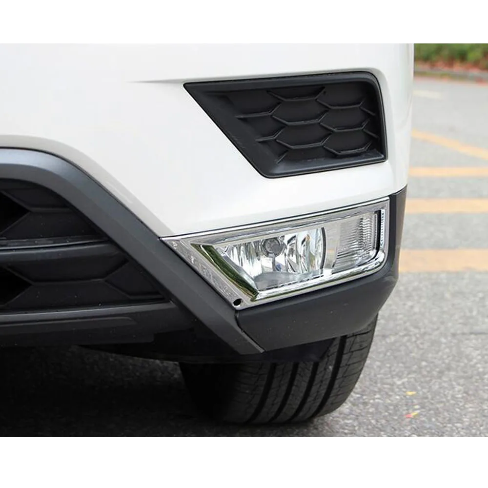 Car Head Front Fog Light Lamp Frame ABS Chrome Trim Panel Cover 2pcs For Volkswagen VW Tiguan L MK2 2016 2017 2018 2019 2020