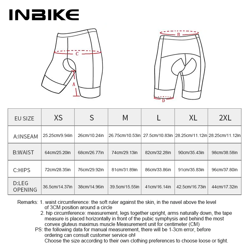 INBIKE Cycling Shorts Man Men\'s Sportwear Bicycle Tights 3D Paded Riding MTB Road Cycling Tights Pants Biker Gym Running Clothes