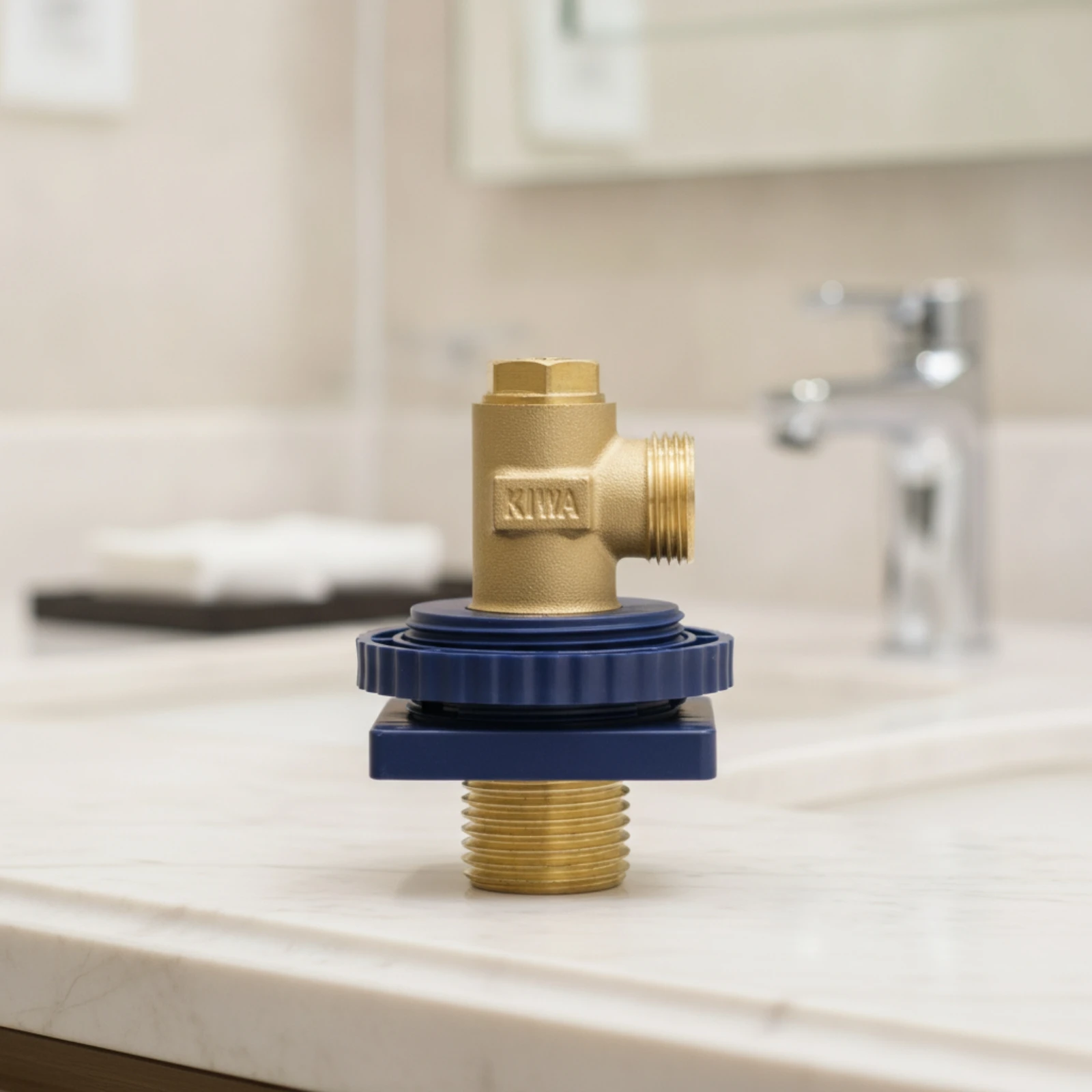 Brass Angle Valve Gold-Toned Angle Valve with Mounting Mounting Collar Threaded Compact for Plumbers, Toilet, Bathroom