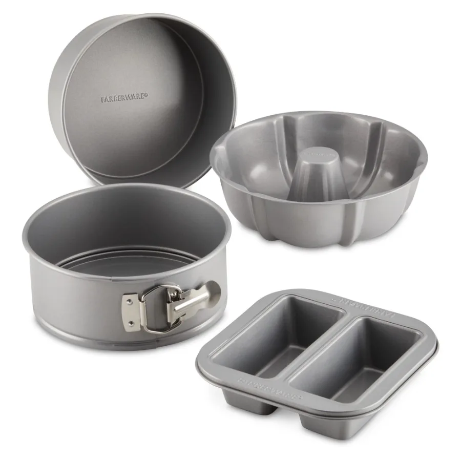 

Specialty Bakeware 4 Pcs Nonstick Pressure Cookware Set, Dishwasher Safe and Oven Safe to 450°F, Gray