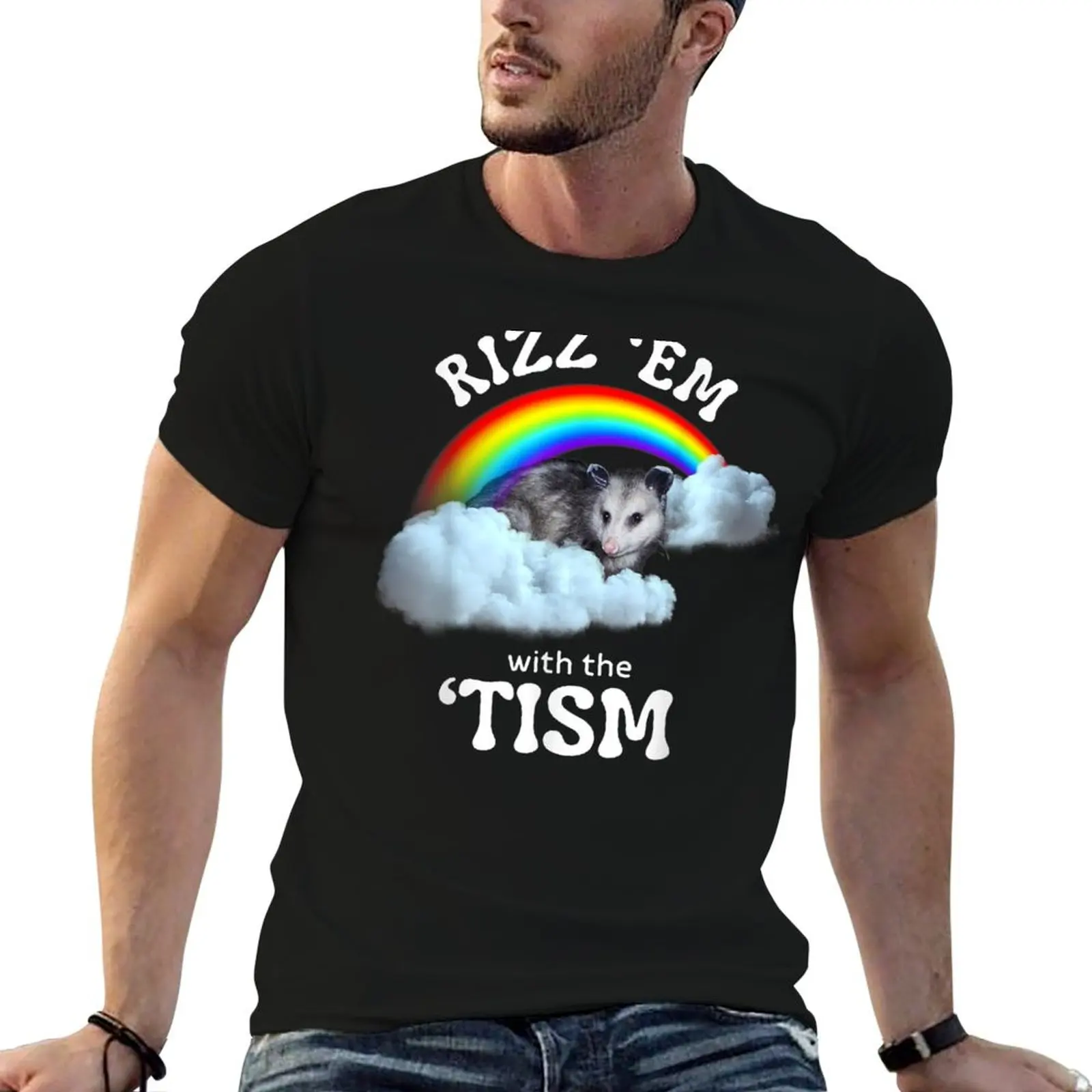 

Autism shirts 100% Opossum Autistic Tism Rizz g t man Em shirts Meme The cotton Funny men for With T-Shirt t