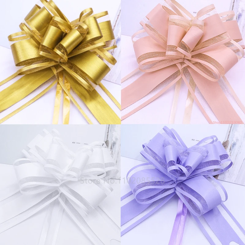 20/10Pcs Flower Car Gifts Wedding Pull Bow Ribbons  Wrap Packing Valentines Day Birthday Events Party Supplies Valentine