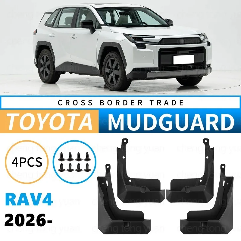 Mud Flaps Set Of 4 For Toyota RAV4 RAV-4 2026 Car Accessories For Fender Splash Guards Mudguard Black ABS Protectors Custom Fit