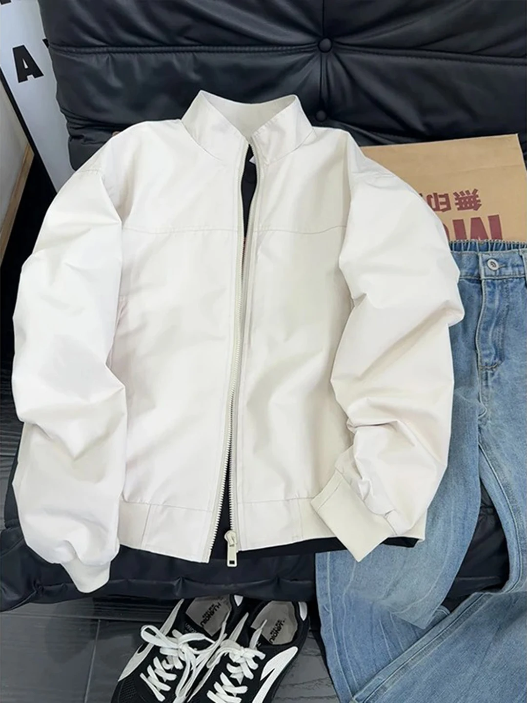 Men's Short Baseball Jacket Pilot Coat Three-Proof Spring Autumn Moccasin CleanFit Outerwear Trendy High-End Feeling