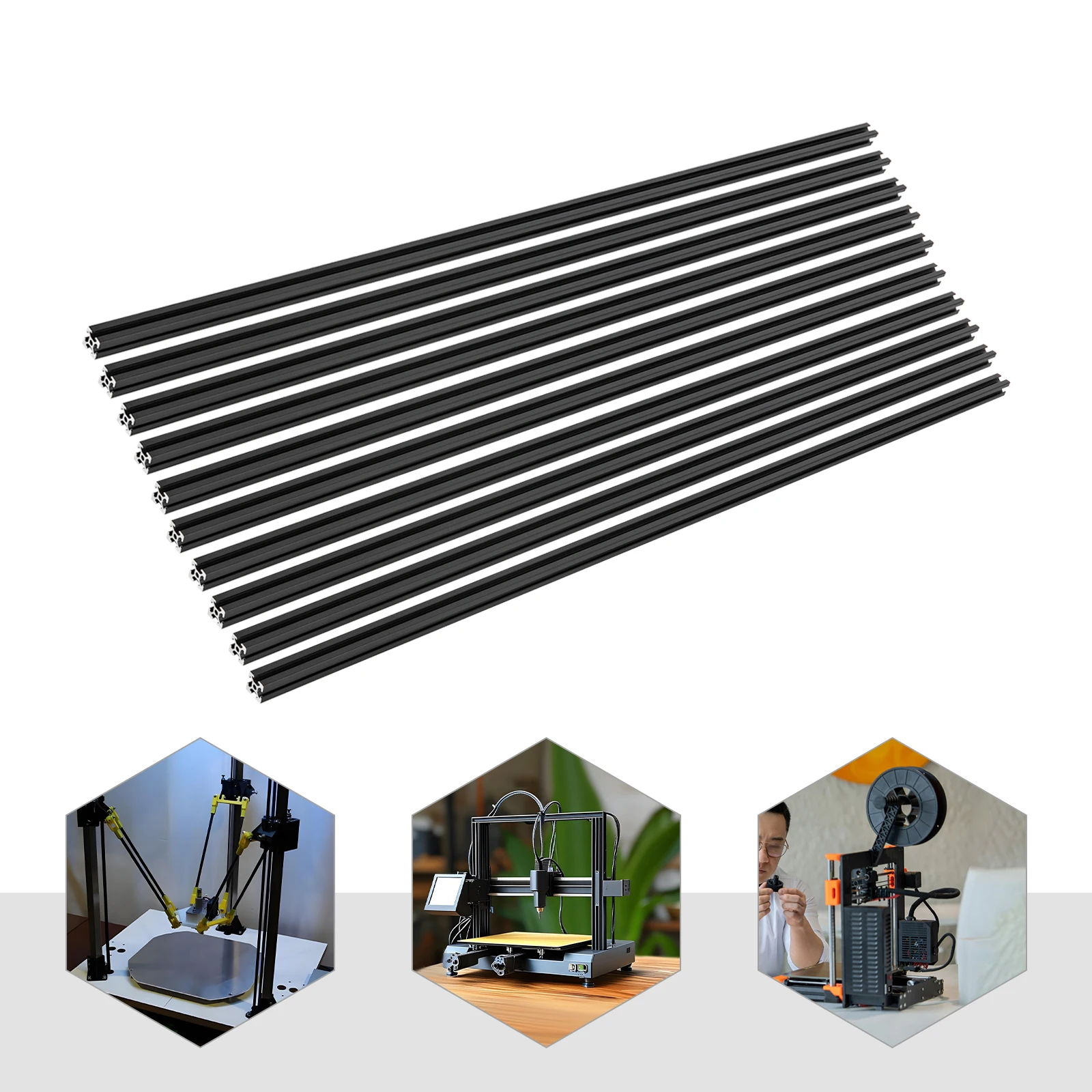 

10 шт., экструзионный алюминиевый профиль с Т-образным пазом, экструзионный алюминиевый профиль для деталей 3D-принтера и ЧПУ