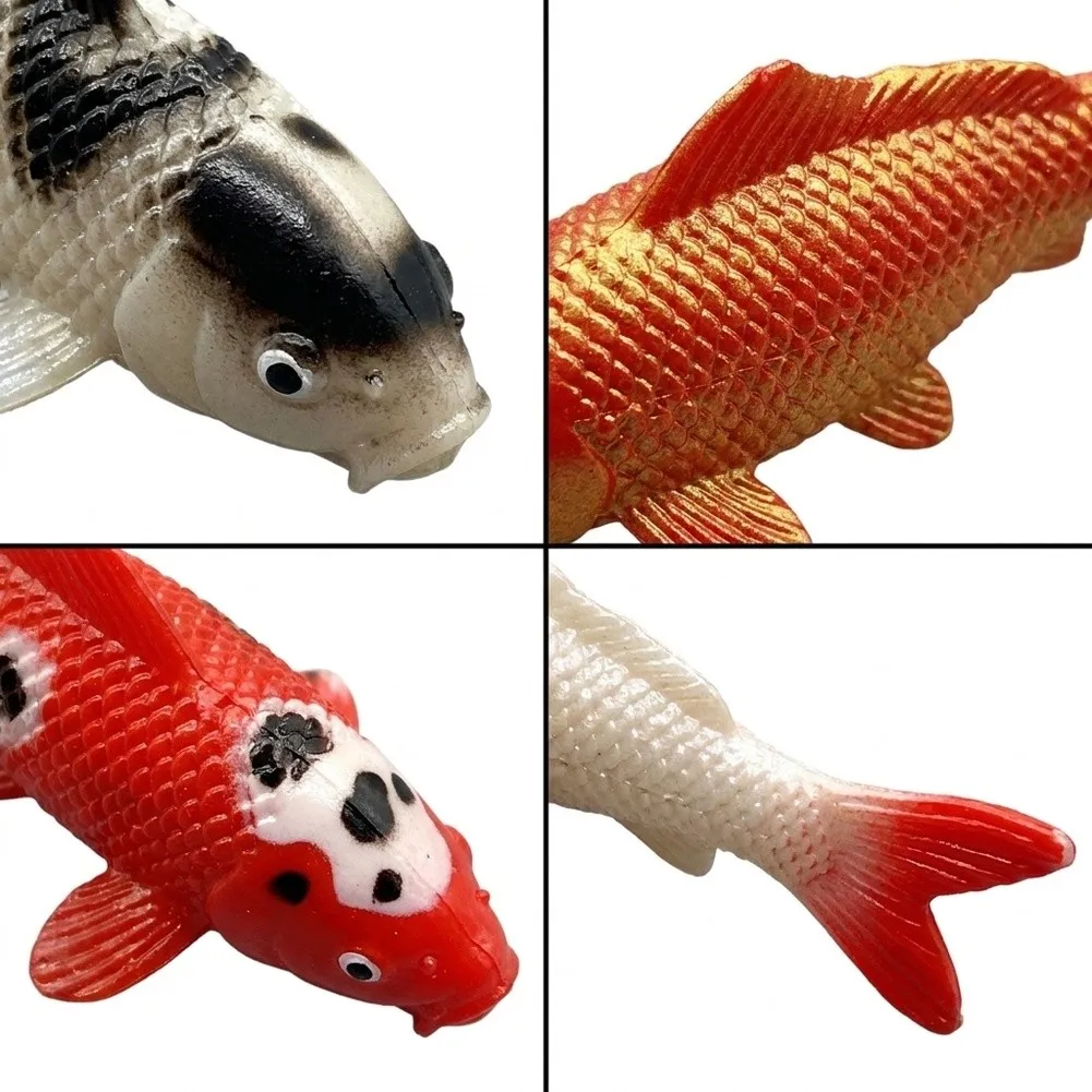 6PCS Artificial For Koi Fish Figurines for Aquariums Built from Long Lasting Plastic Material for Continuous Underwater Display