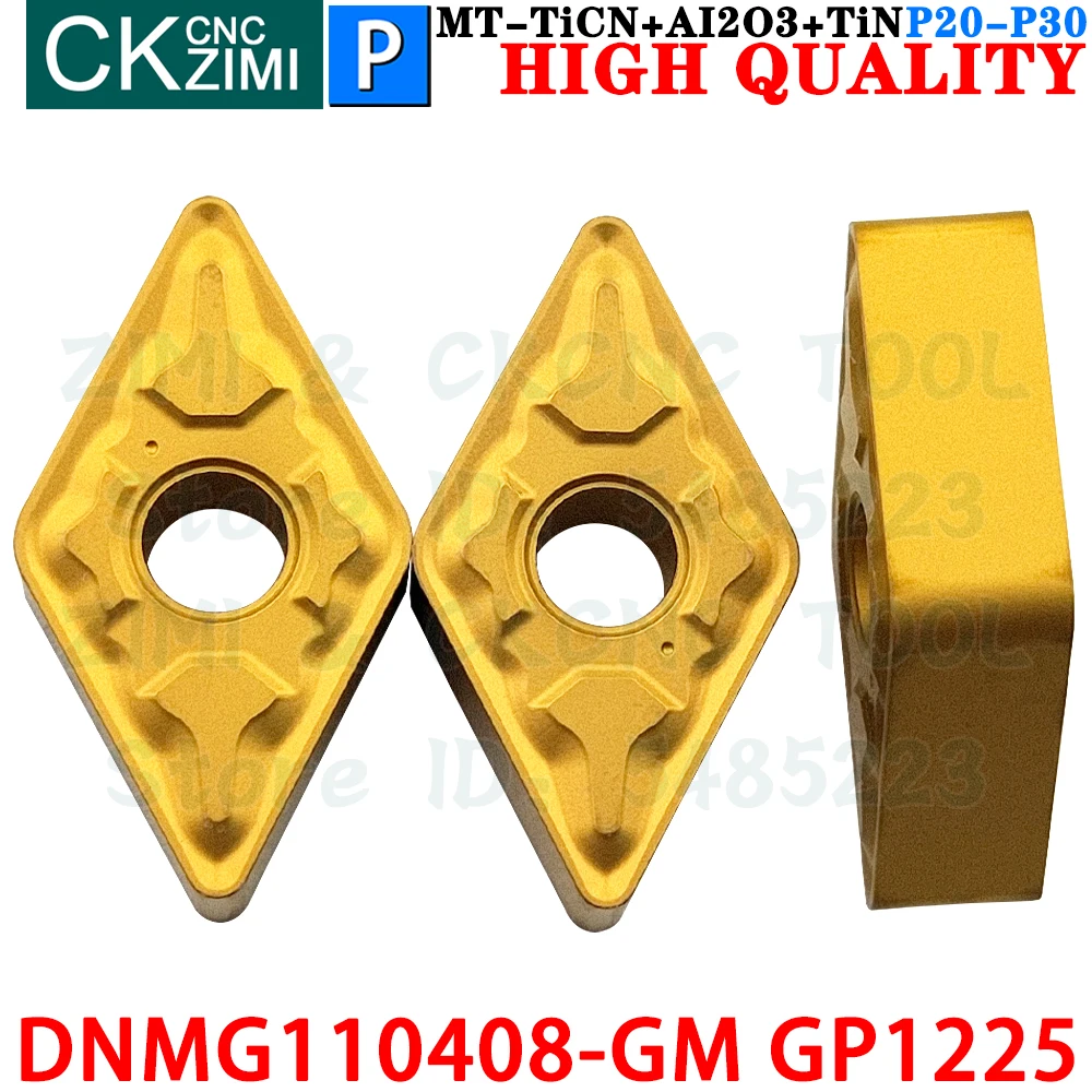 DNMG110408-GM GP1225 DNMG 110408 GM GP1225 카바이드 인서트 외부 선삭 인서트 도구 DNMG1104 DNMG CNC 인덱서 블 금속 선반 절삭 공구 MDJNR MDJNL MDPNN MDQNR MDQNL