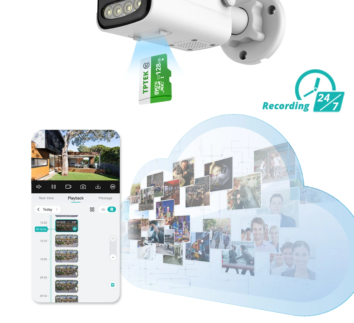 5MP IP-Kamera WLAN Drahtlose Sicherheitskamera mit KI-Menschenerkennung ICSee CCTV Bullet Außenüberwachung Sicherheitsschutz Videokamera – Detail 11