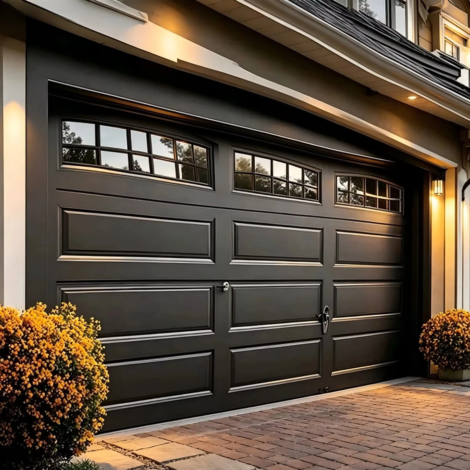 Motor Lift Energy Efficient Aluminum Garage Doors Ripple or Wood Grain Exterior Garage Door