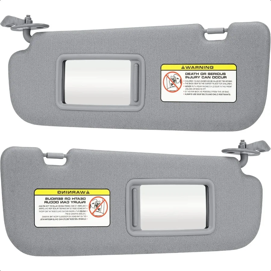 

Gray Driver Left + Passenger Right Side Sun Visor Replacement Compatible with 2011 2012 2013 2014 2015 Hyundai Elantra Replace