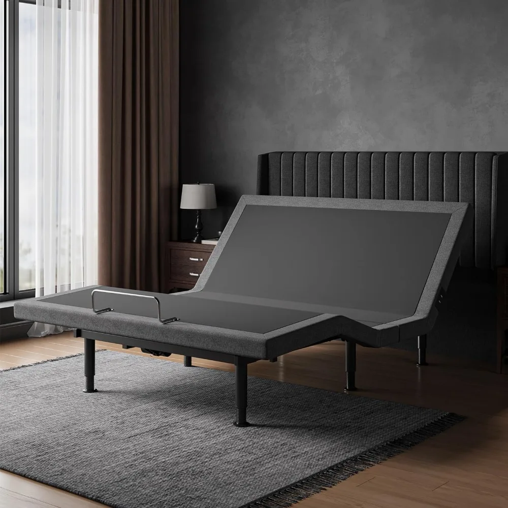 

Adjustable Bed Frame Full Adjustable Bed Base with Wireless Remote Electric Power Bed Foundation Under-Bed Lighting Zero Gravity