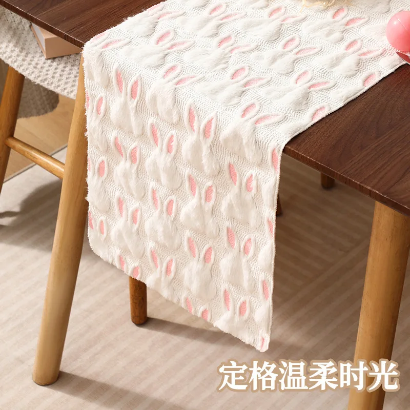 Cross-border Easter Rabbit Simple and Fashionable Table Runner Party Decoration Easter home Atmosphere Dining Table Decor