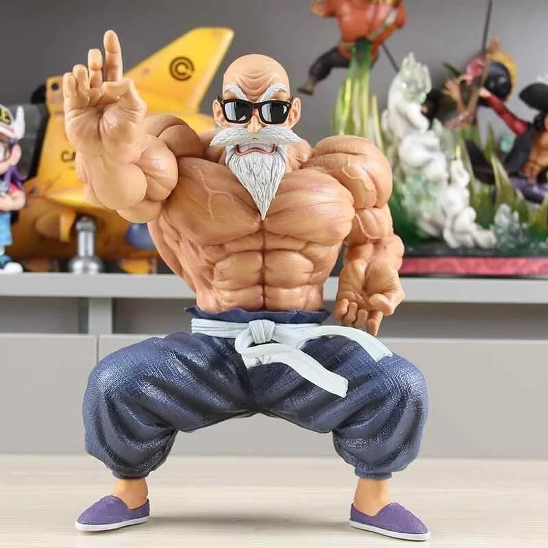 

24cm Anime Dragon Ball Figure Gk Muscle Master Roshi Goku Kame Sennin Figurine Pvc Action Figure Model Children Dolls Toysgift