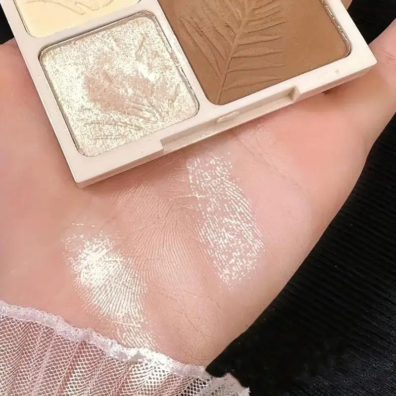 4Color Eyeshadow Palette Highlight Contour Palette,Matte Long-lasting Brightening Three-dimensional Contour Cosmetics