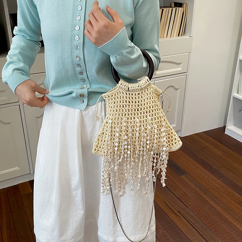 Boho handgebreide tas met kwas - Women'S Bags Holiday recensie en prijs