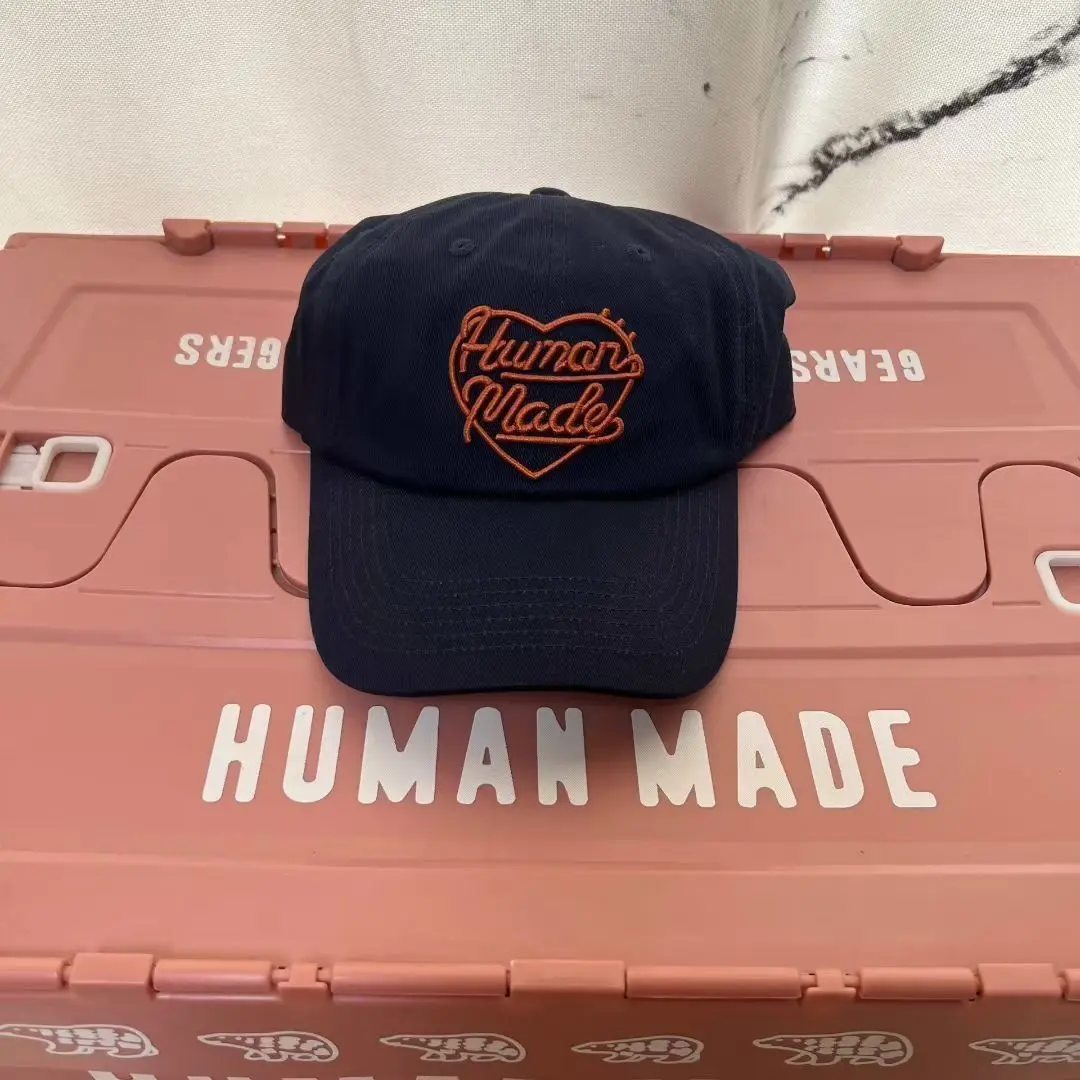 Human Made 2026 Vintage Letter Heart Embroidery Denim Baseball Cap New Unisex Sun Visor Peaked Hat