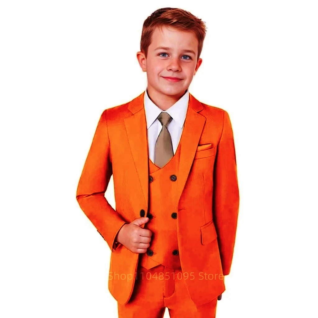 Immagine 5: Abito da bambino grigio a 3 pezzi, giacca, pantaloni e gilet - Smoking per bambini per matrimoni, cerimonie di laurea, spettacoli teatrali, abbigliamento formale