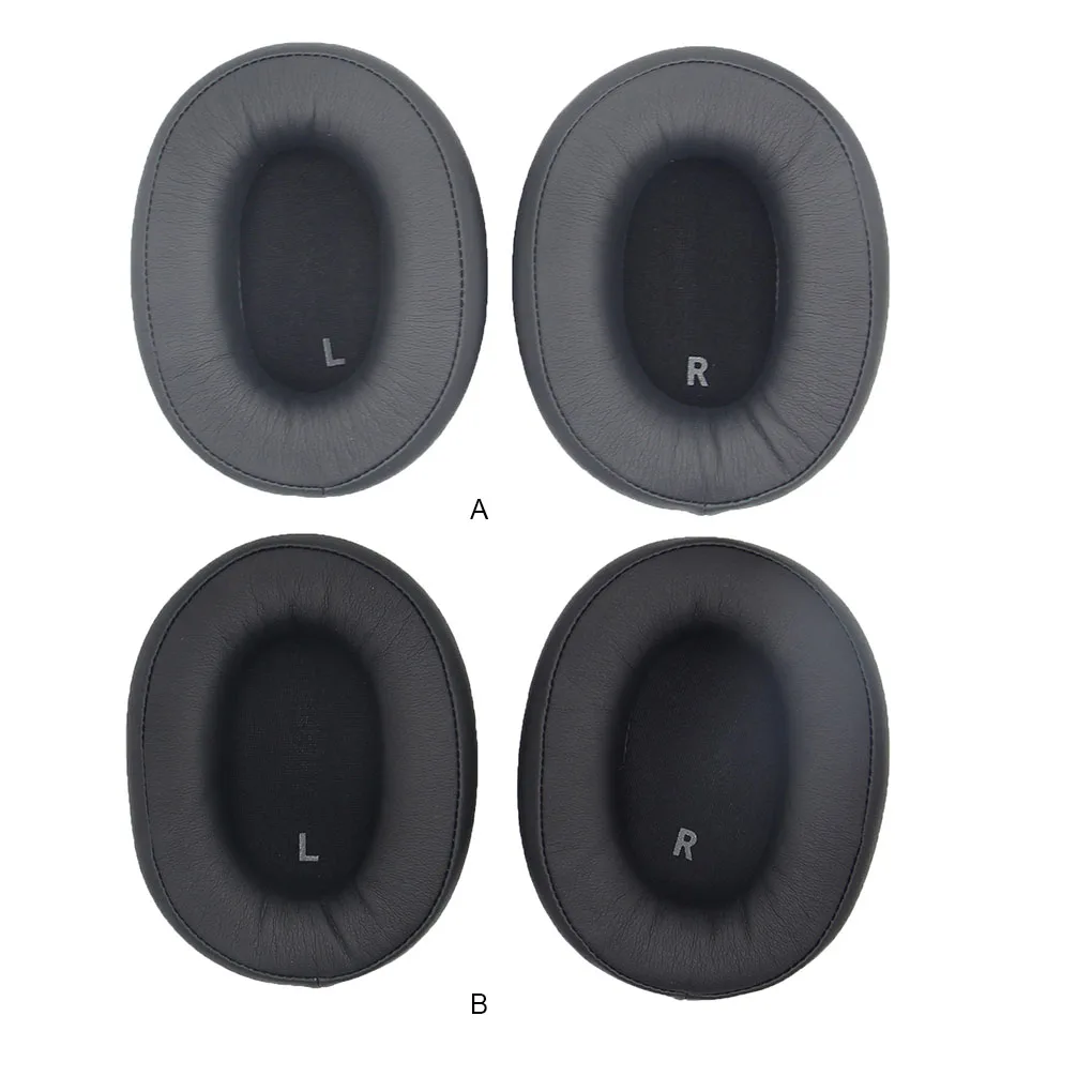 Кожаная подушка для наушников, Защита слуха, шумоподавление, сменная однотонная деталь для наушников, темно-серая