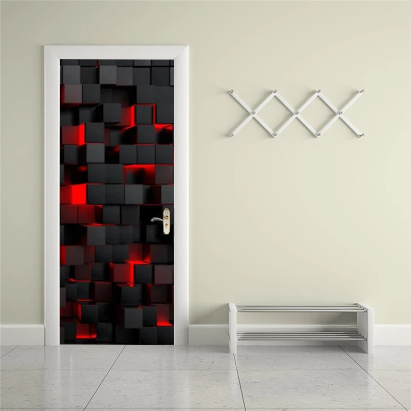 PVC Modern geometry 3D stereoscopico porta sticker decorazione della casa porta wall sticker murale portico 3D wallpaper poster