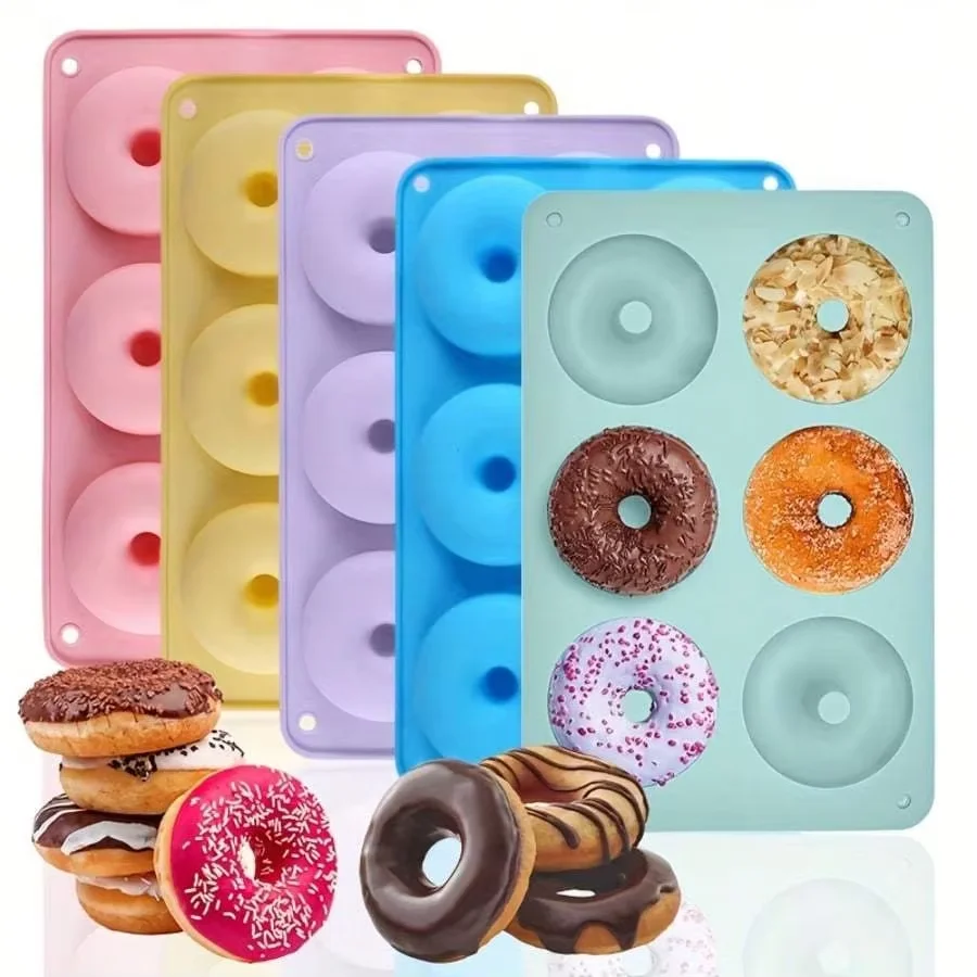 Silicone Donut Mold Baking Utensils Cake Chocolate Round Mold High Temperature Resistant Pudding Macaron Cake Mold Pastry Tools
