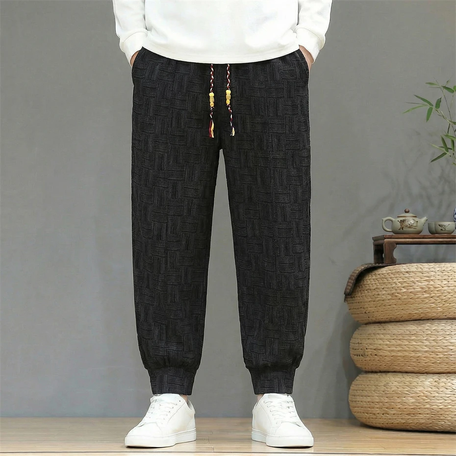 Vintage Tie Dye Pants Men 10XL Plus Size Sweatpants Fashion Casual Jogger Panrts Big Size 10XL Stretch Waist Trousers
