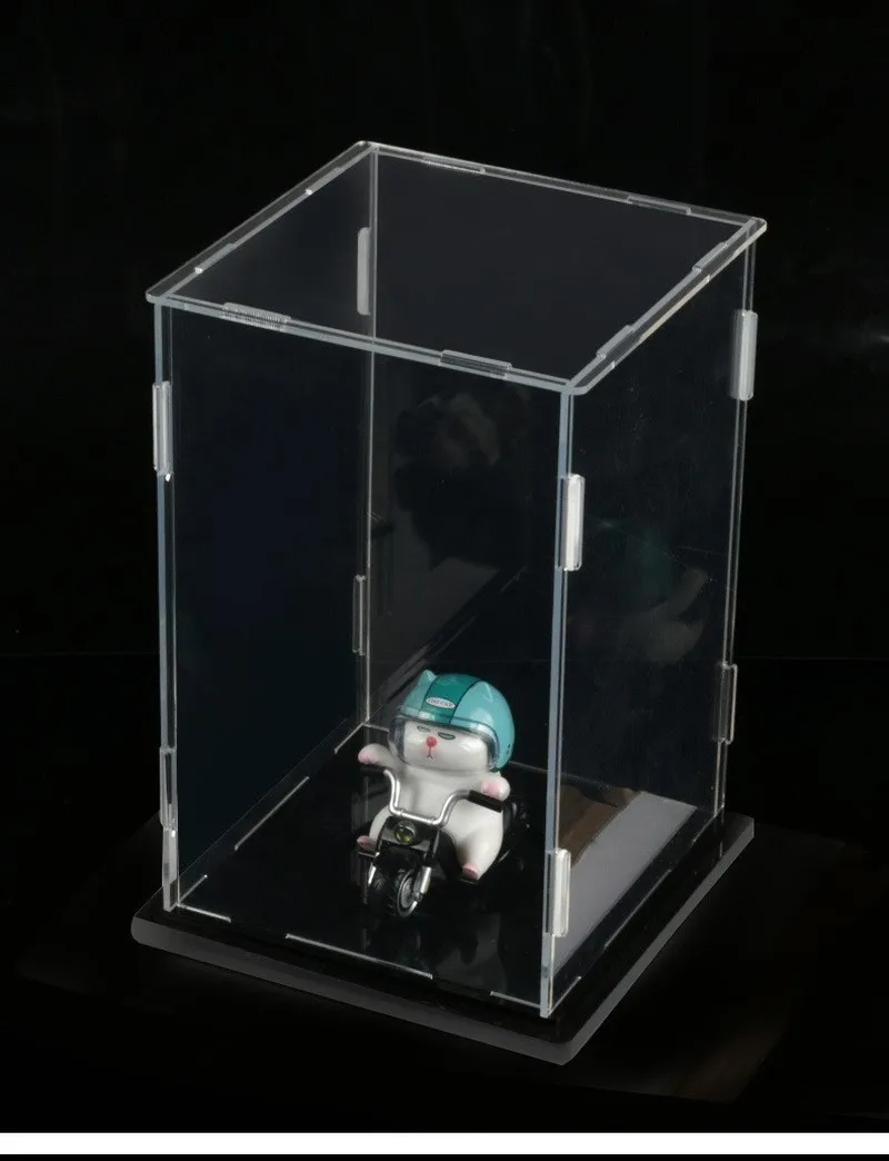 New Wooden Acrylic Clear Display Case 2tier Car Models Doll Toys Blind Box Storage Case Figurines Stand Holder Rack Organizer